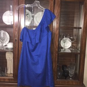 NWT JCrew One Shoulder Dress XL Royal Blue